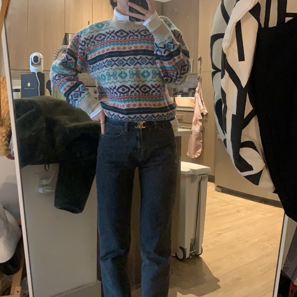 Vintage Colorful Patterned Sweater